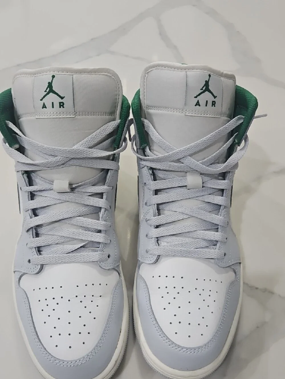 Jordan High-Top Sneakers in White and Green
